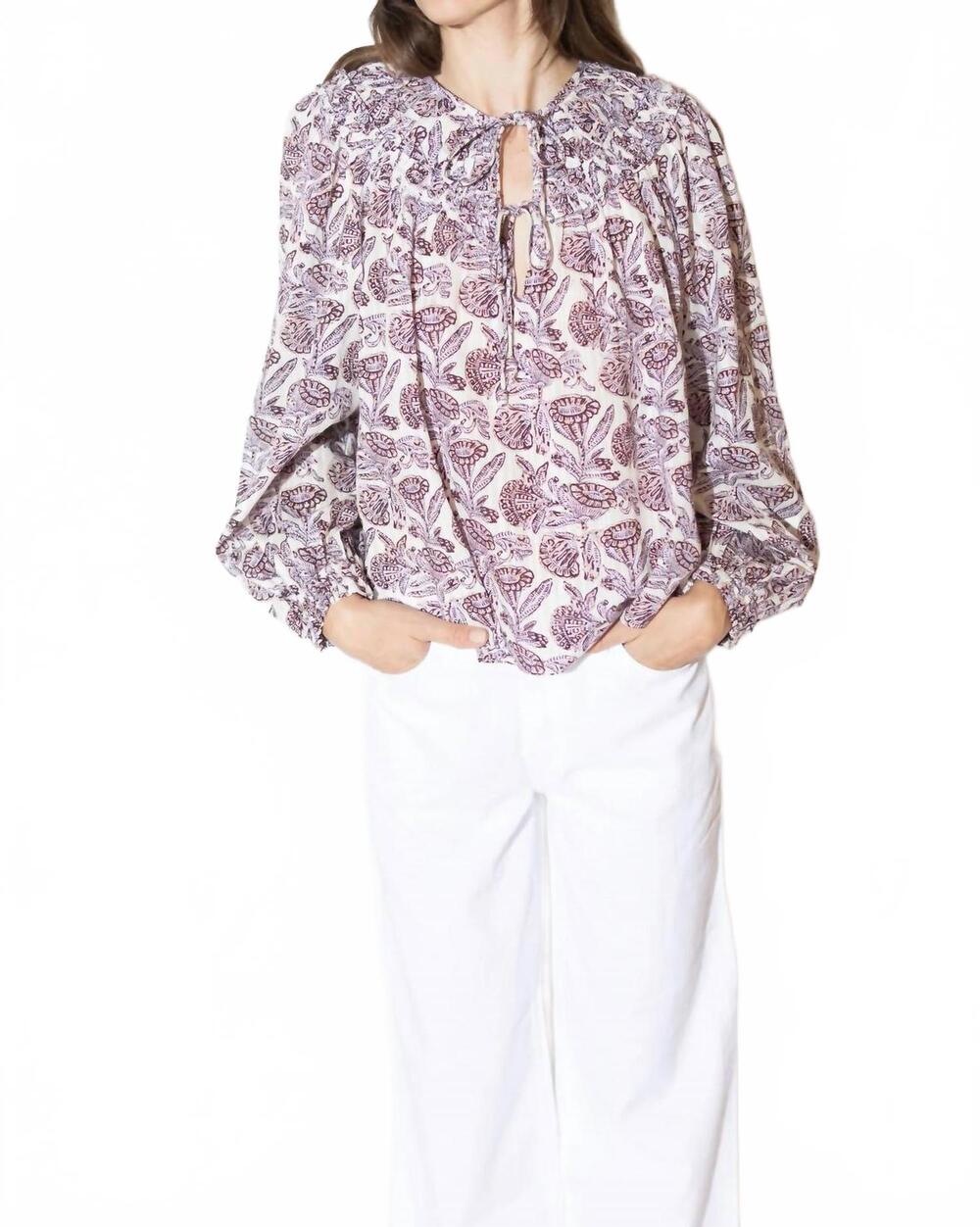 NEW ULLA JOHNSON florelle blouse in meadow